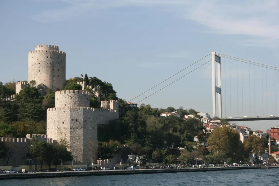 Ottoman Dolmabahce Palace and City Walls